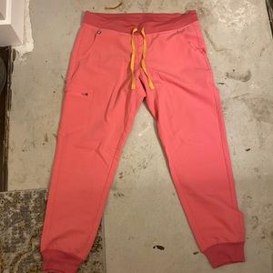 Neon Pink FIGS Zamora Scrub Pants